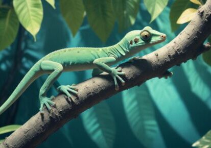 Reptile on branch representing exotic pet transportation to and from Hawaii