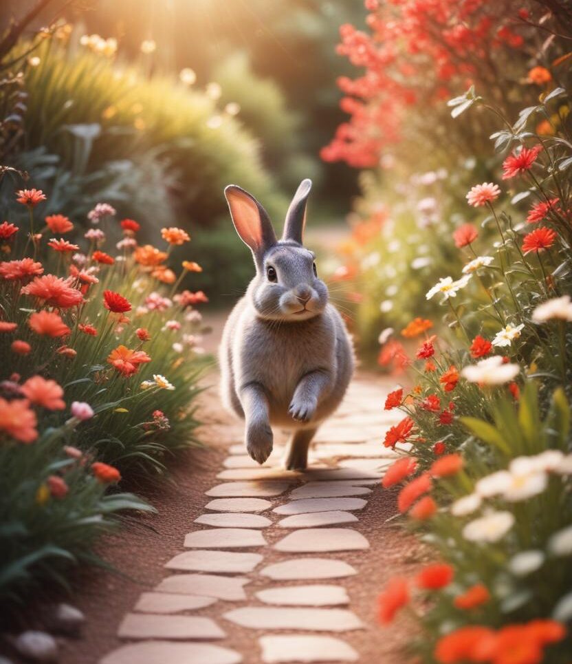 Rabbit in a garden setting representing small mammal transportation planning