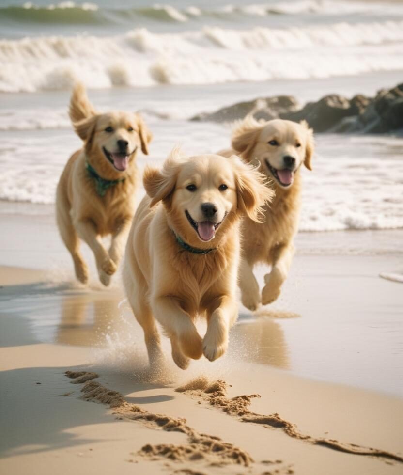 Dogs running outdoors representing active pet transportation from Reno, Nevada