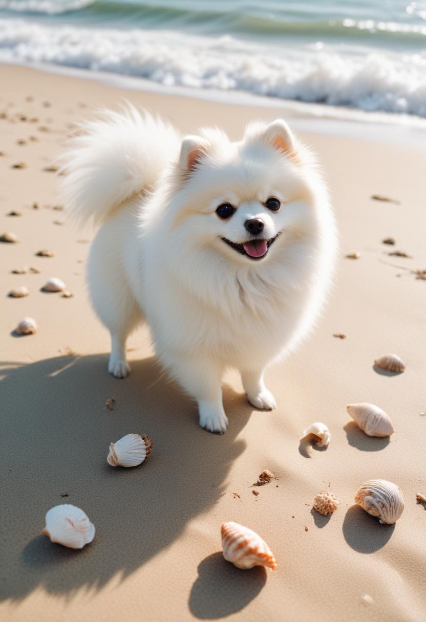 Dog transportation planning in Philadelphia, Pennsylvania – small white dog on a beach during relocation preparation