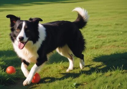 Dog transportation planning in Seattle, Washington – black and white dog playing on grass representing relocation readiness