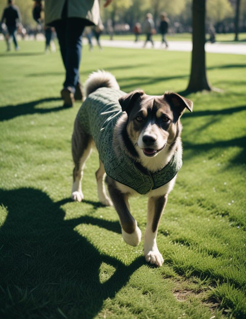 Dog walking outdoors before pet relocation from Palm Beach, Florida