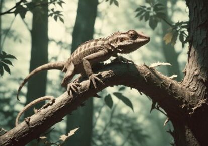 Lizard on a tree branch, representing reptile transportation planning in Phoenix, AZ