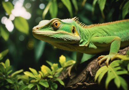 Reptile transportation planning in Seattle, Washington – green lizard representing exotic pet relocation support