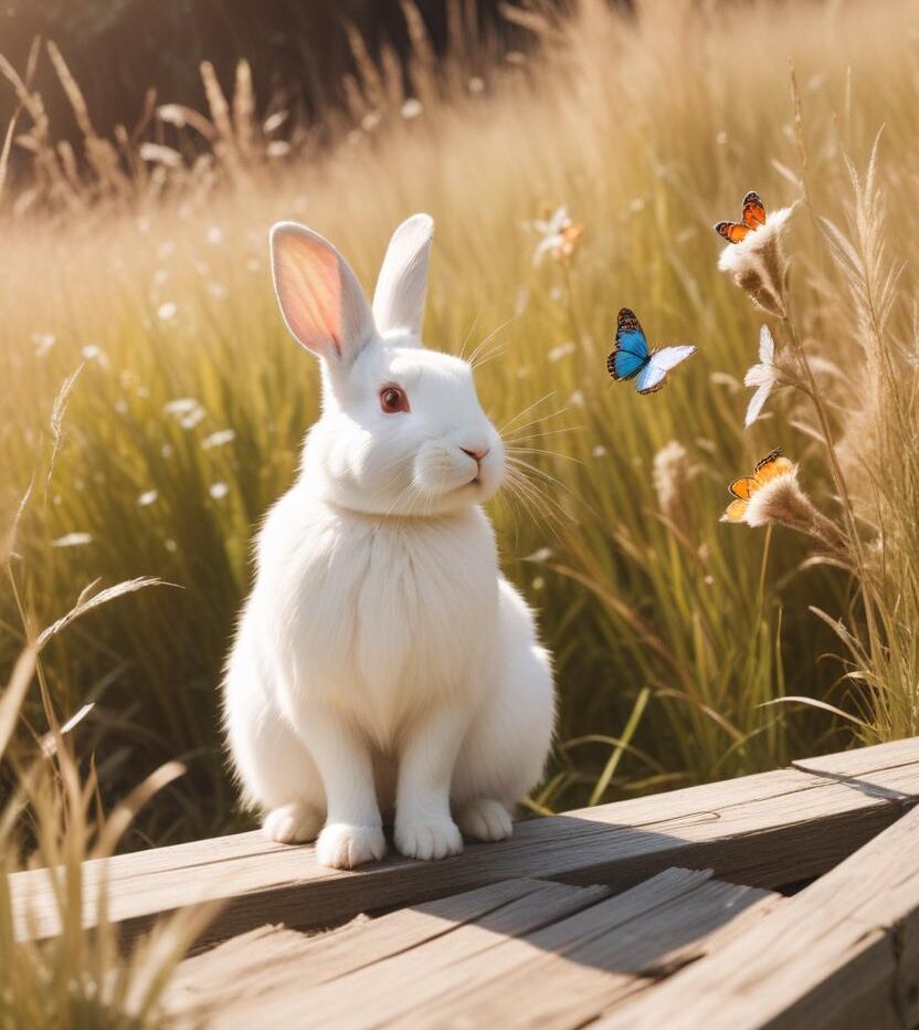 Small pet transportation planning in Washington, DC – white rabbit in a grassy field representing relocation support