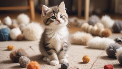 Kitten playing indoors, representing cat transportation and pet relocation services in The Bronx, New York