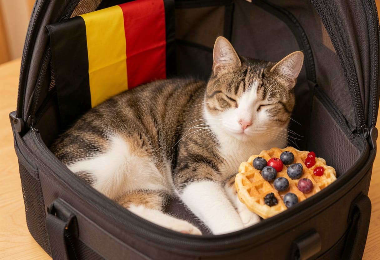 Cat ready for a USA to Belgium pet move