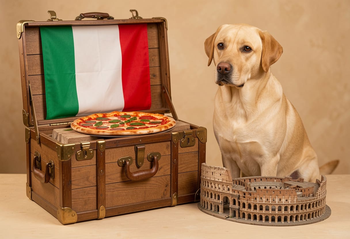 Labrador ready for pet relocation from the USA to Italy