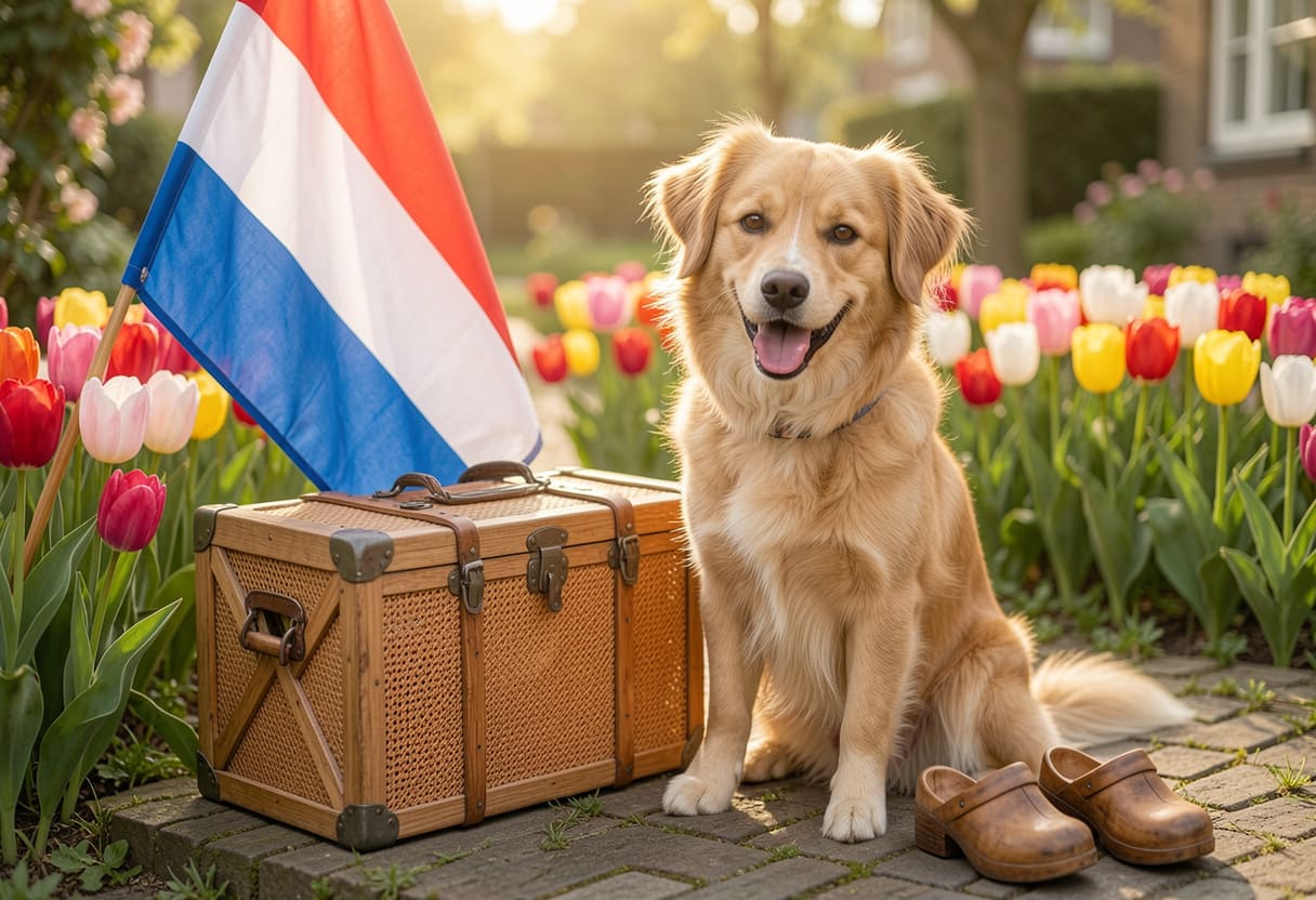 Dog ready for pet relocation from the USA to the Netherlands