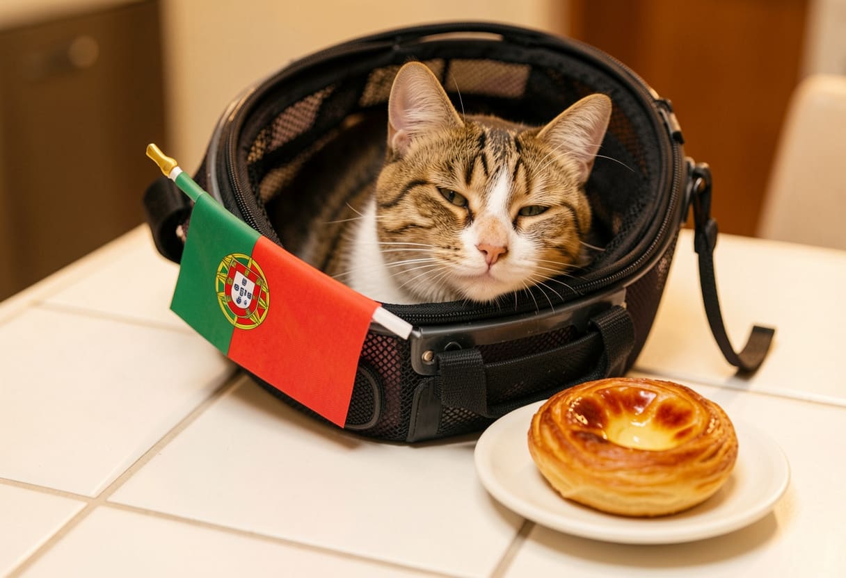 Cat ready for a USA to Portugal pet move