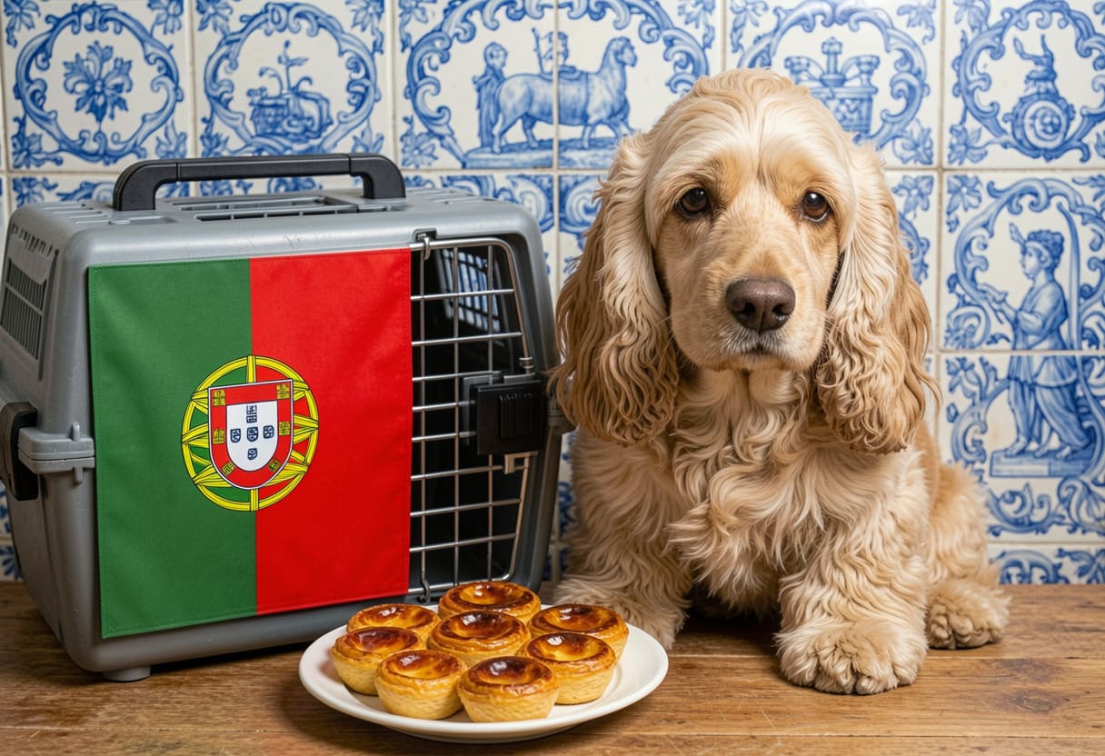 Cocker spaniel ready for pet relocation from the USA to Portugal