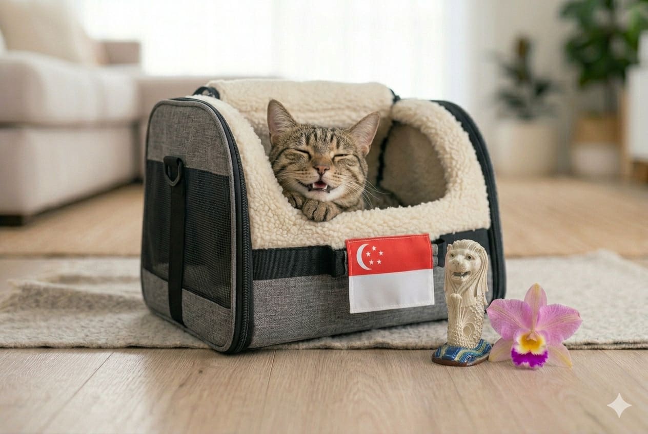 Cat ready for a USA to Singapore pet move
