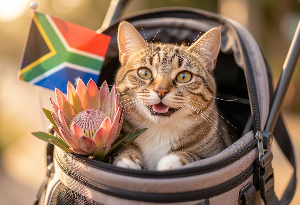 Cat ready for a USA to South Africa pet move