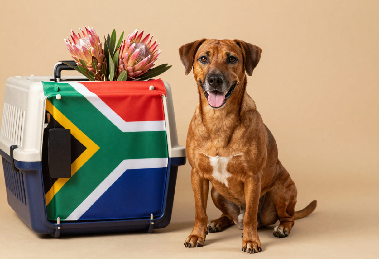 Rhodesian ridgeback ready for pet relocation from the USA to South Africa