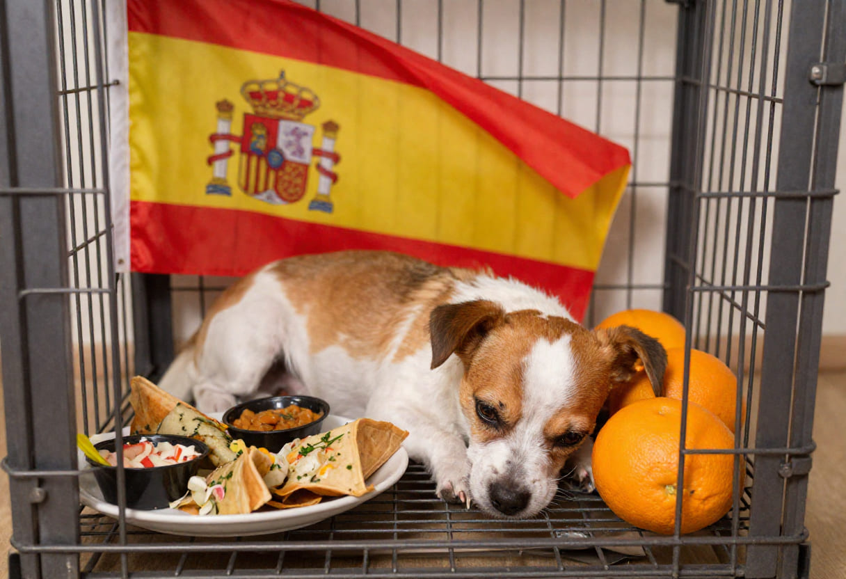 Small dog ready for a USA to Spain pet move