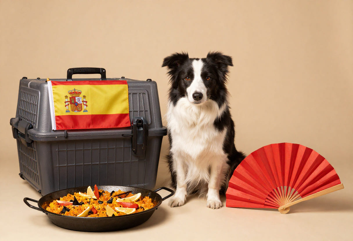 Border collie ready for pet relocation from the USA to Spain