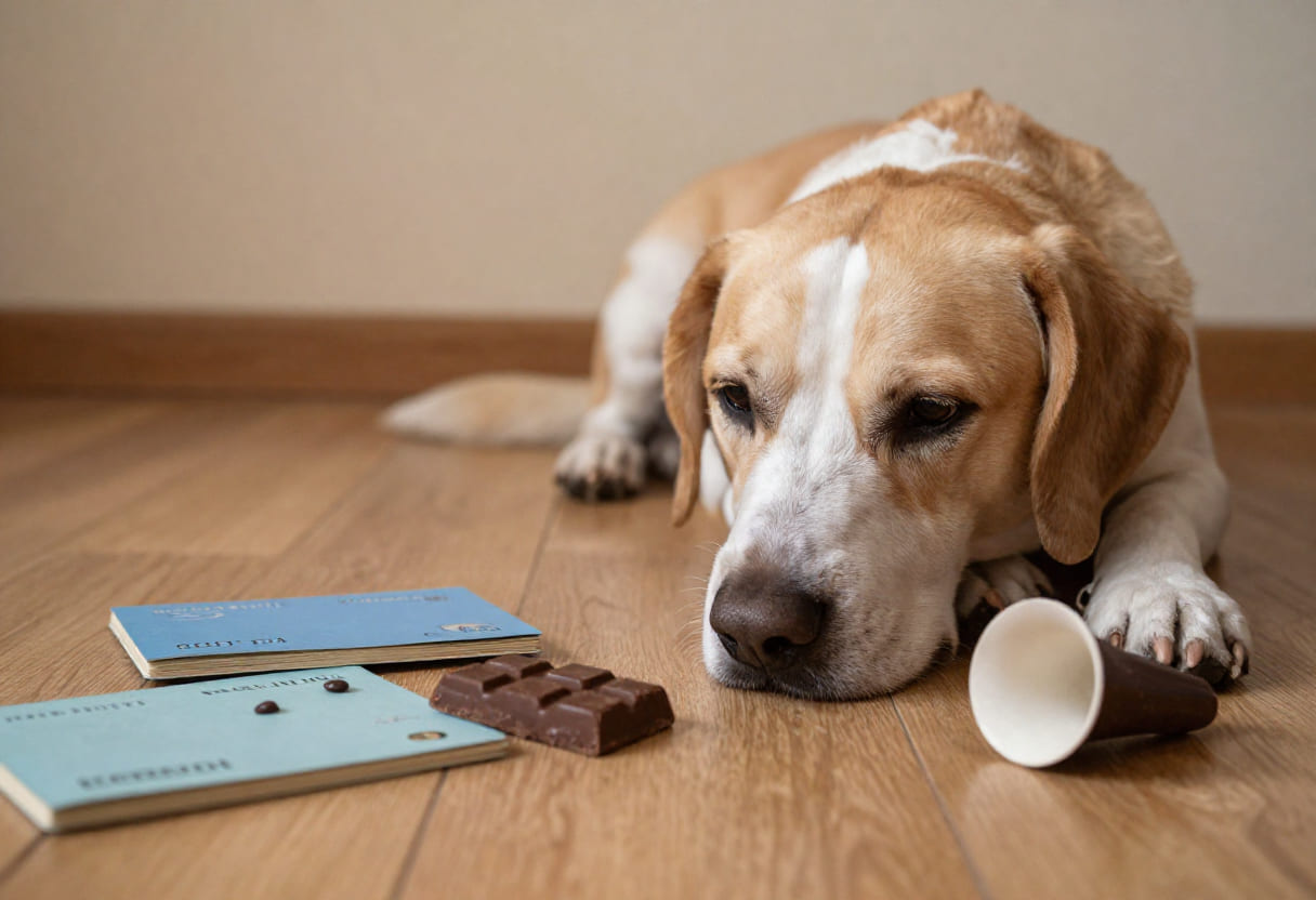 Dog with Swiss items and travel papers