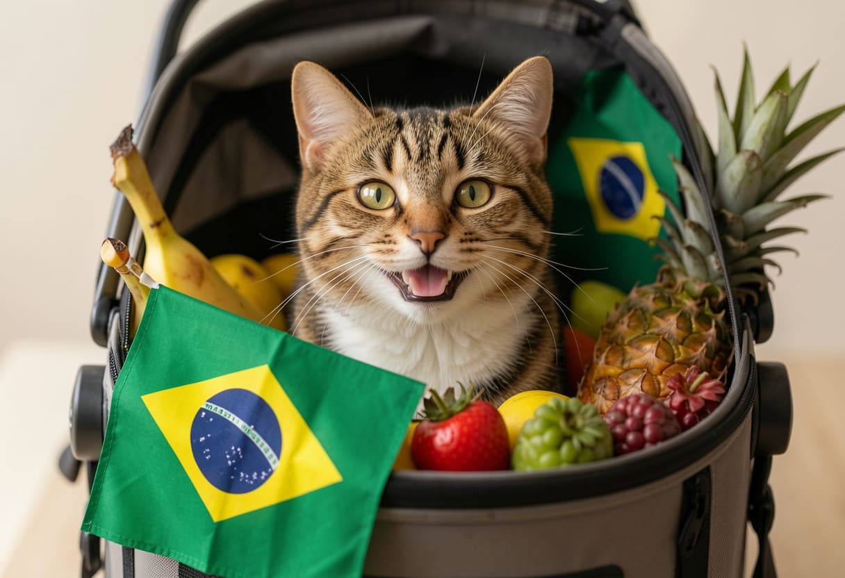 Cat ready for a USA to Brazil pet move
