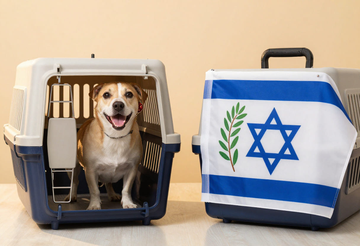 Dog ready for pet relocation from the USA to Israel