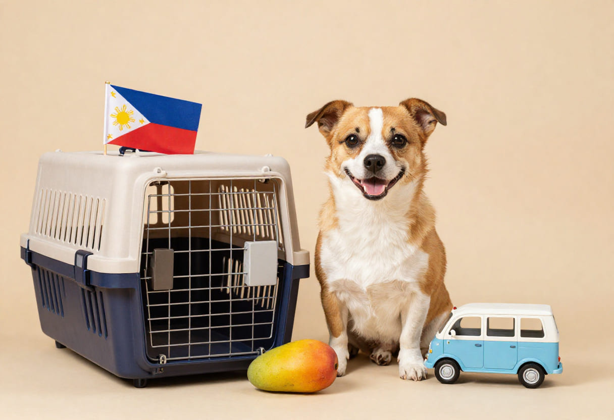 Dog ready for international travel from the USA to the Philippines