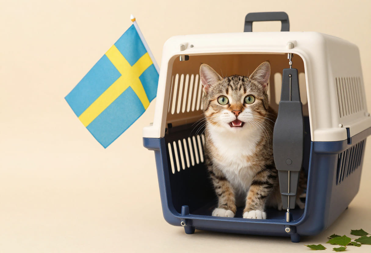 Cat ready for a USA to Sweden pet move