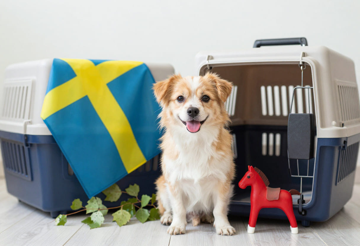 Dog ready for pet relocation from the USA to Sweden