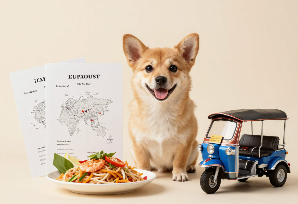 Pet travel scene reflecting life in Thailand