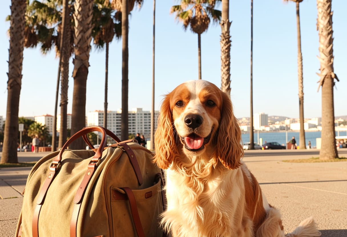 Dog and handler ready for pet transport in the South and Islands